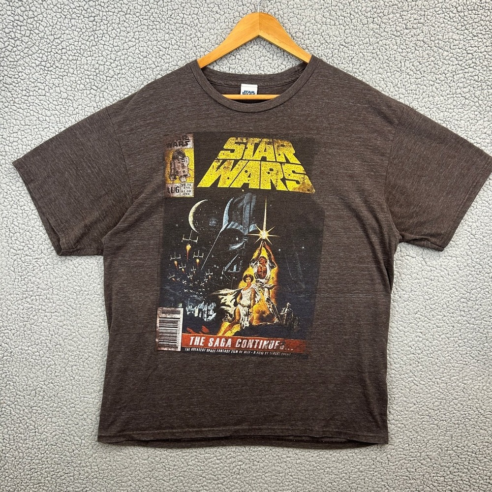 STAR WARS T-Shirt Men's Heather Brown XL (46-48)‎ Cotton Blend Graphic Tee